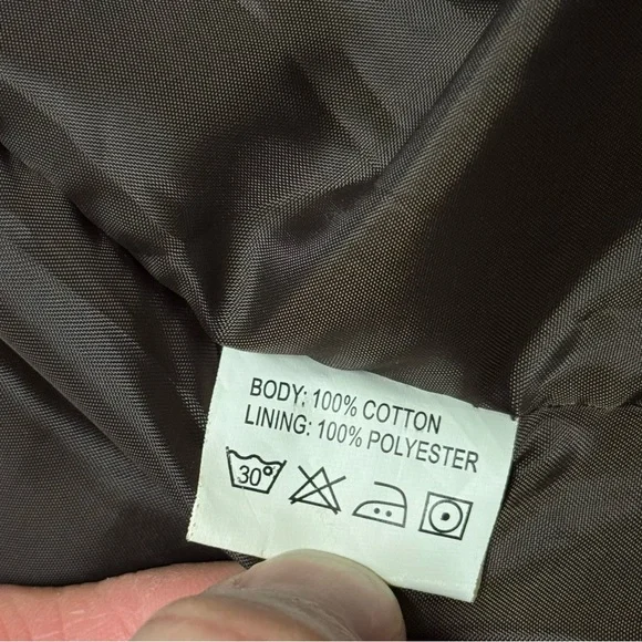 Vintage Y2K Blac Label Jacket Men’s Large Trench Military Graphic Brown Full Zip - Picture 14 of 15